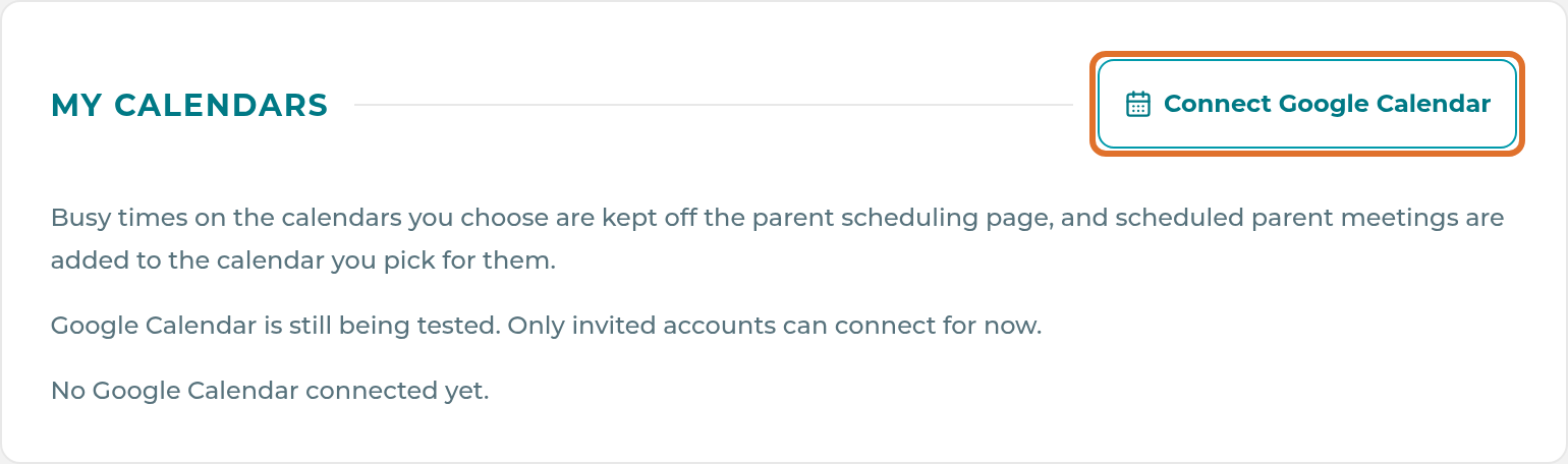 The My Calendars card on the Me page
