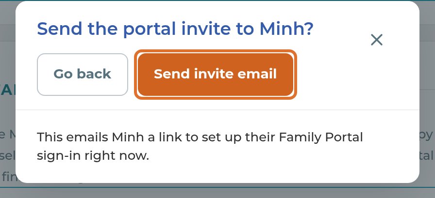 Confirming the portal invite